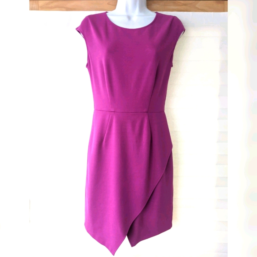 BarIII Envelope Hem Sheath Magenta Dress.